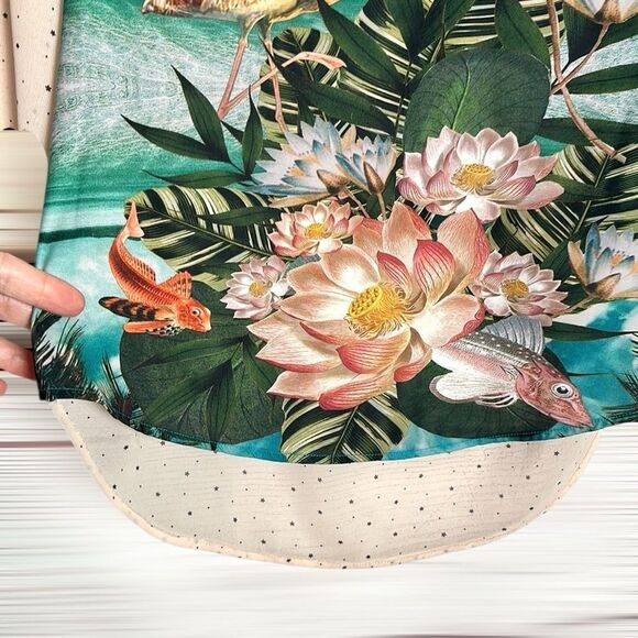 Scotch & Soda Maison Scotch Top Blouse Exotic Flamingo Lotus Print US 4 - Picture 5 of 12